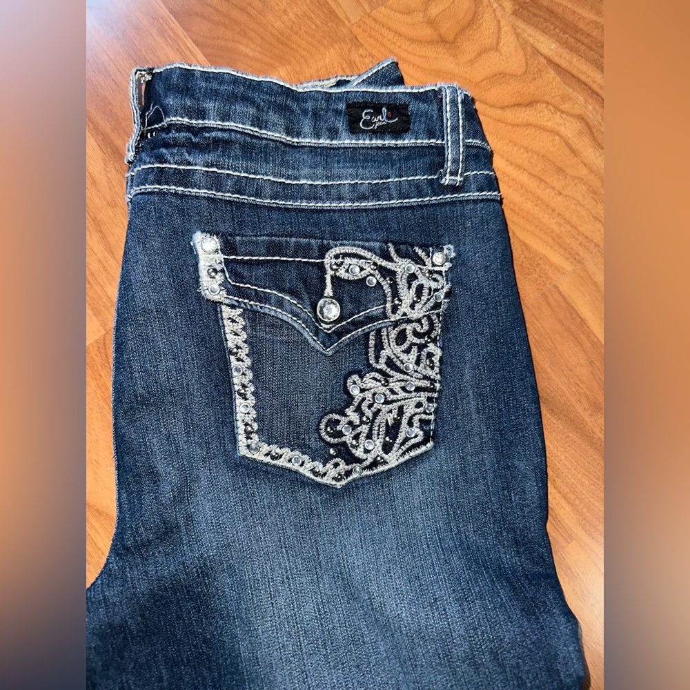Earl Jeans Dark Blue with Silver Embellishments